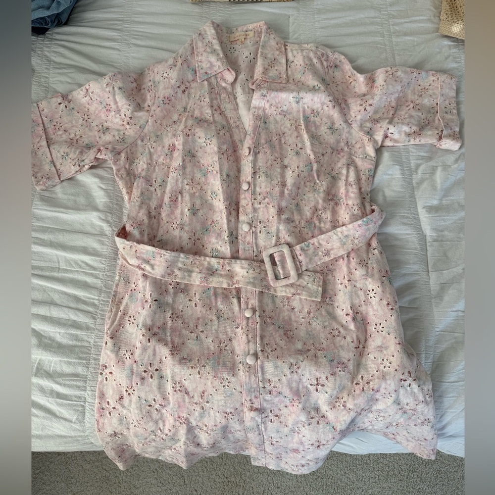 Solitaire Pastel Floral Eyelet Dress